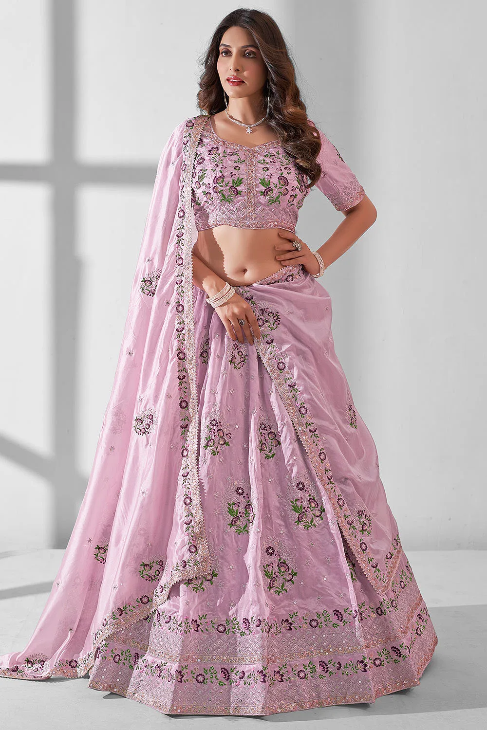 Pink Big Flair & Breathtaking Beauty: Organza Lehengas for Every Occasion