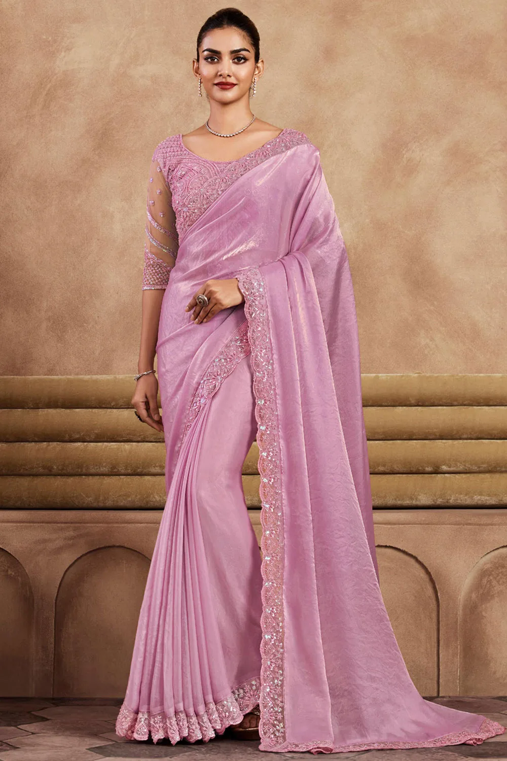 Lavender Silk Saree